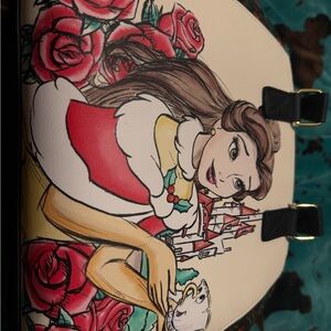 Loungefly Belle Shoulder Bag - Red, Cream, Black